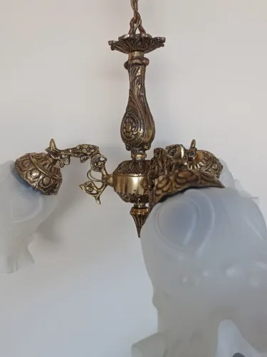 Lustre de Bronze com 3 Arandelas