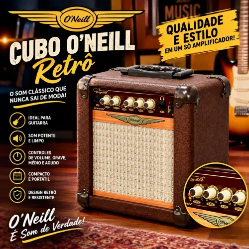 Cubo Amplificador Guitarra Oneal Ocg 50 20w Rms Marrom- PROFISSIONAL