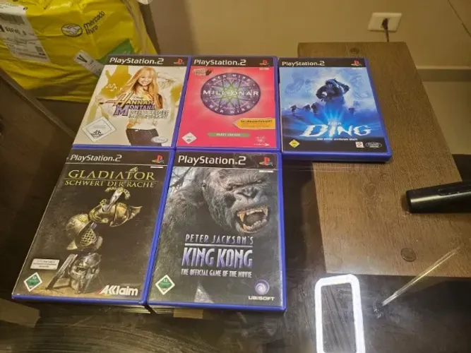 Lote Jogos PS2 Originais Alemão - King Kong + Gladiador + Hanna Montana + 2 jogos