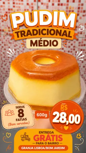PUDIM TRADICIONAL MÉDIO 600ml