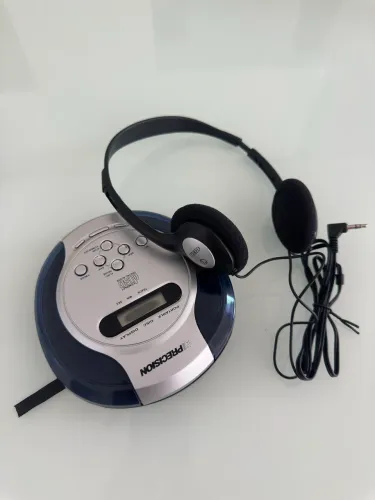 Disc man leitor de cd precision com fone + leitor citizen