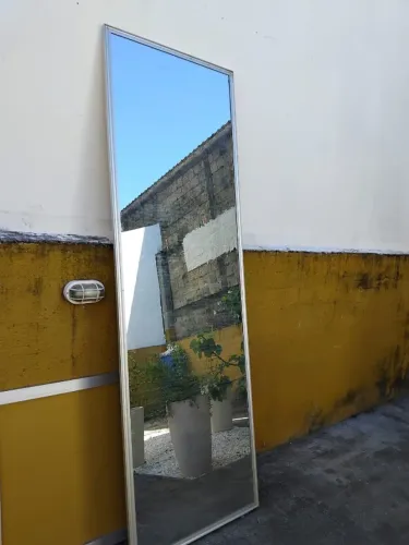 2 Espelhos de 2,54 X 0,83 - moldura de alumínio