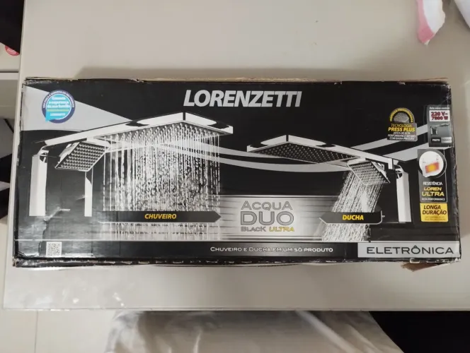 Chuveiro Lorenzetti Acqua Duo Ultra Black Cromado 220V 7800W (Na Caixa)
