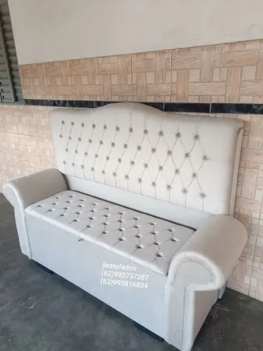 Cabeceira dubai com baú Recamier com braço 