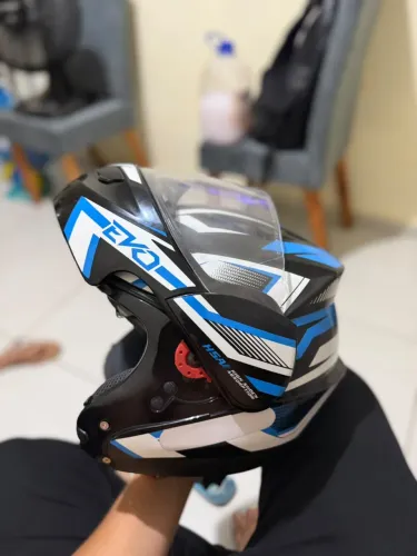 Capacete Attack EVO Articulado Preto/Azul