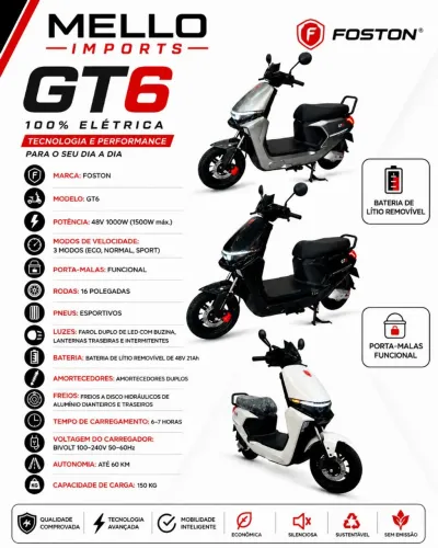 Moto elétrica Foston gt6 