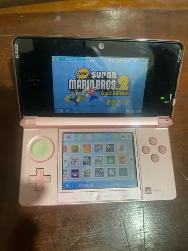 Old 3DS rosa desbloqueado 64gb