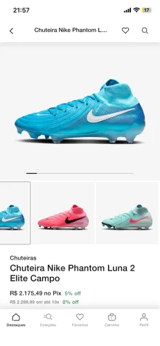 Chuteira Nike phantom luna elite