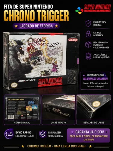 Chrono Trigger SNES / Super Nintendo - LACRADO DE FÁBRICA - Raridade