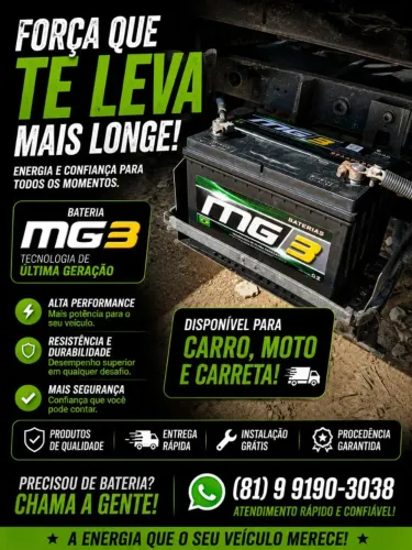 Bateria de carro em promoção todas as amperagens 