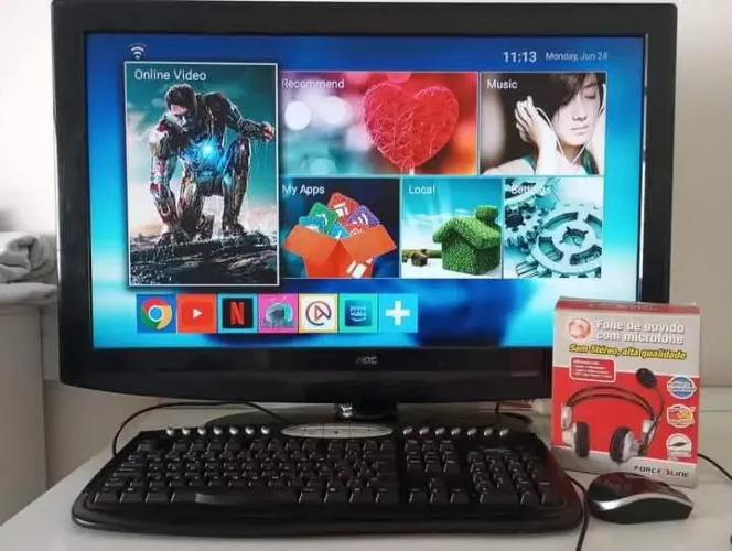 Monitor De Pcs e TV 32" LG FHD Com TV Integrada TOP Completo Mouse,Teclado e Fone 