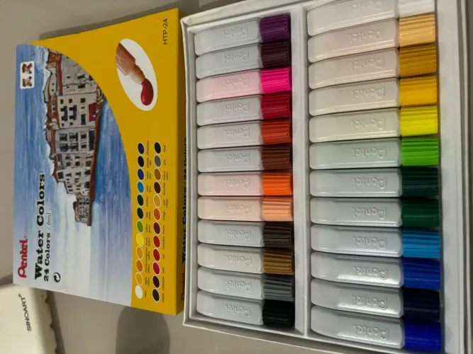 Pentel Water Colors Tinta Aquarela Tubo 24 Cores Htp 24
