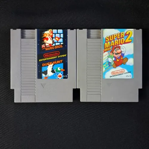 Super Mario Bros 1 e 2 Americanos - Nes Nintendo. Funcionando normalmente. Nintendinho