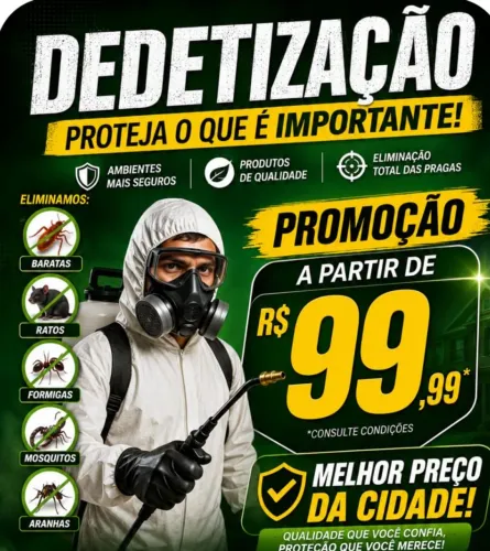 Dedetização profissional sem cheiro melhor preço da cidade todos serviços com garantia