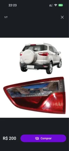 Lanterna Tampa Traseira Ecosport 2017/18