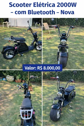 Scooter Elétrica S8 2000W Nova com Bluetooth | Bateria Nova