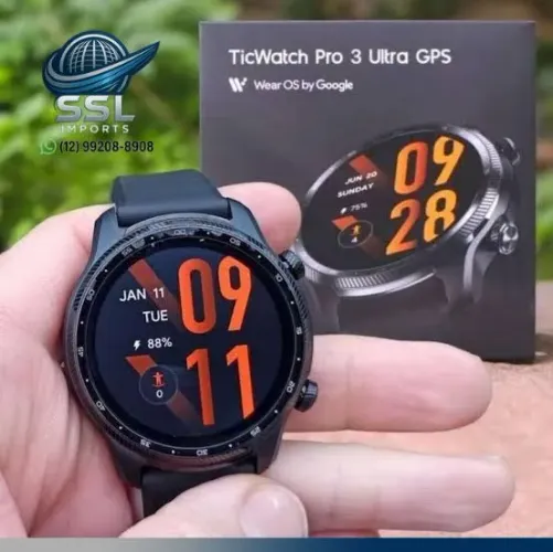 Relógio Smartwatch Ticwatch Pro 3 Ultra Faz Pagamentos por Aproximação 