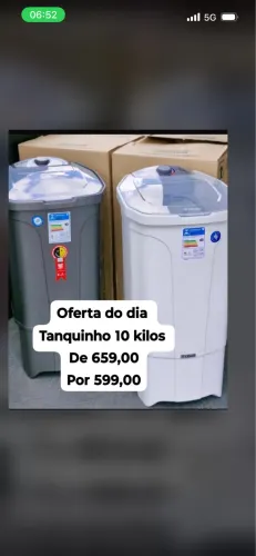 Tanquinho promoção 600,00