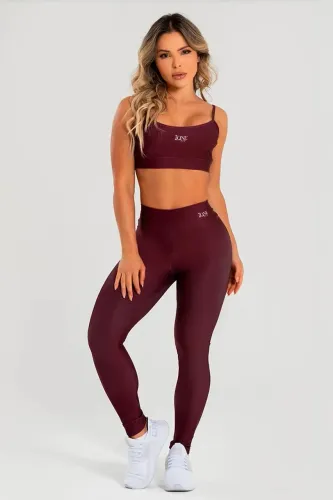 Conjunto Fitness Calça Legging e Top BORDO M