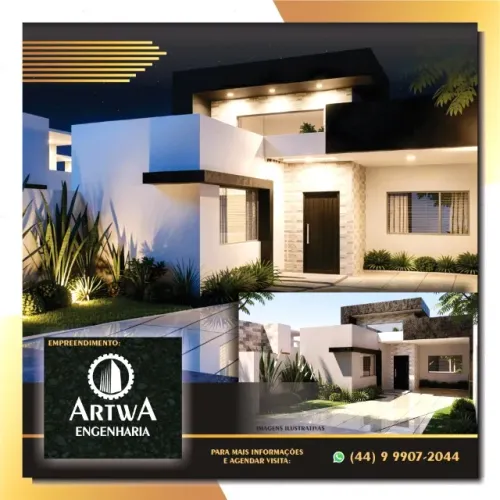 Casa 3 quartos + suíte *Alto Padrão* +pé direito alto +churrasqueira pronta. Marialva PR