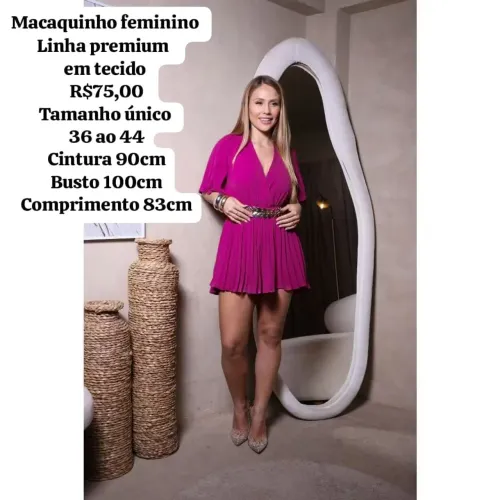 Macaquito feminino em tecido linha premium tamanho único