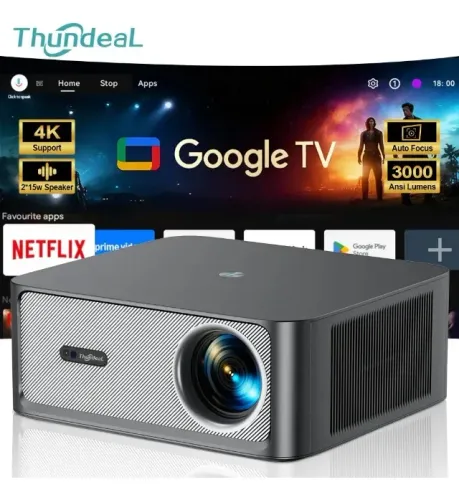 Projetor Thundeal TD98 ATV Pro 3000 Ansi Wifi 6 Hdr 10 Google Tv