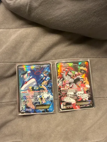Combo cartas Pokémon valiosas kyogre EX e Groudon Ex
