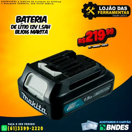 Bateria de Lítio 12v 1.5Ah Bl1016 Makita