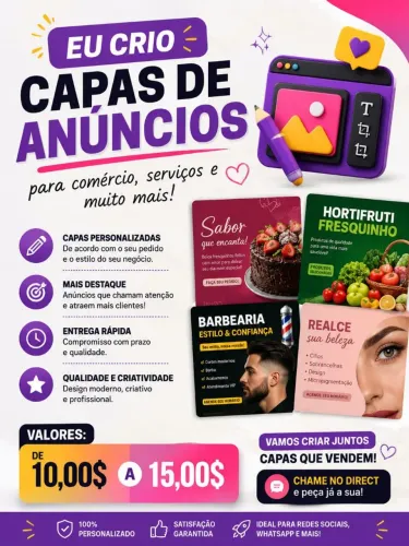 Faço capas de anúncios