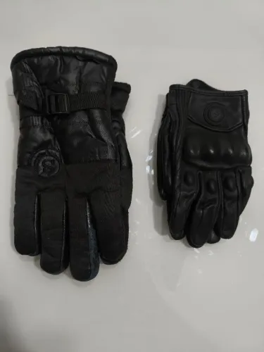 Luva de couro moto