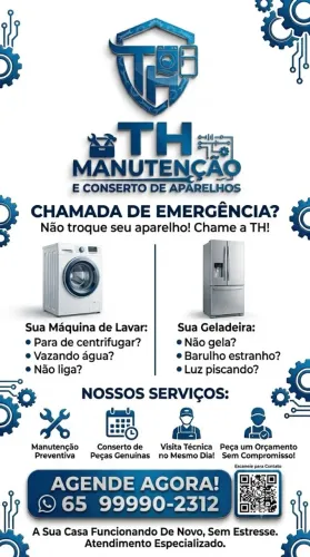 Conserto e Manutenção de Geladeira e Máquina de Lavar.