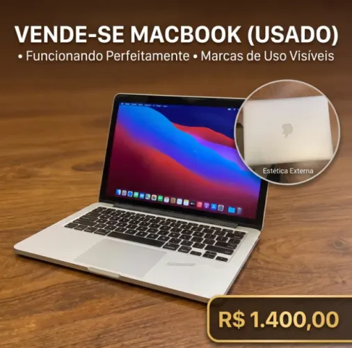 MacBook Pro i7 com 16GB RAM (Super Rápido) - Apenas R$ 1.400