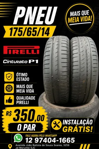Pneu 175/65/14 Pirelli Cinturato P1 - Mais que meia vida, ótimo estado