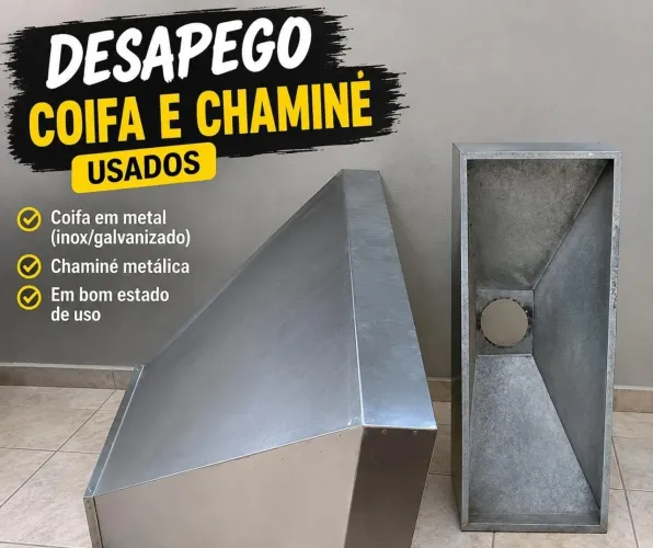 Coifa industrial com chaminé