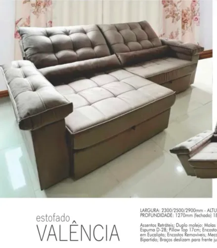Sofá "Valência" cor Capccino - Seminovo