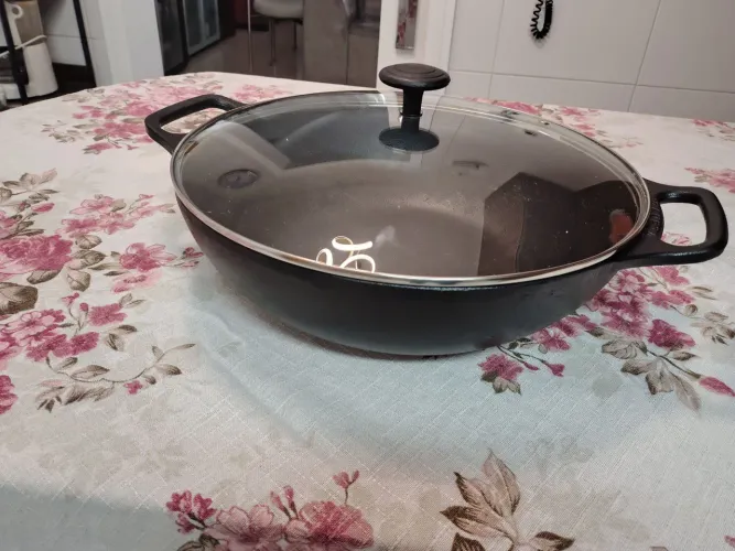 Ótimo: Panela Frigideira Wok Ferro Fundido 