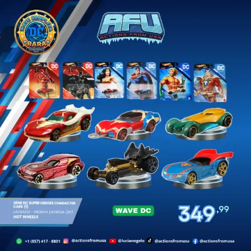 Hot Wheels DC Super Heroes Character Cars Wave Rara completa