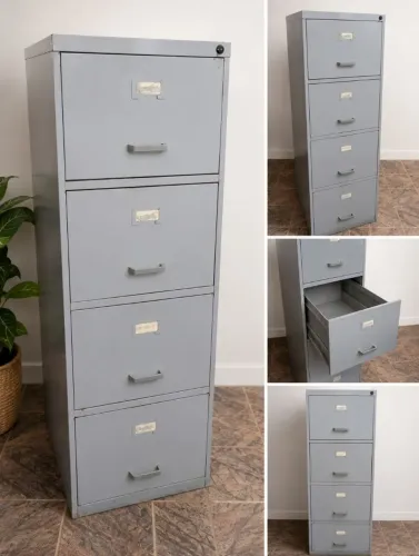 Arquivo Cinza para escritório 4 gavetas