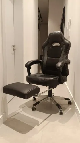Cadeira Gamer Pelegrin Pel-3006 Couro Pu Preto E Cinza