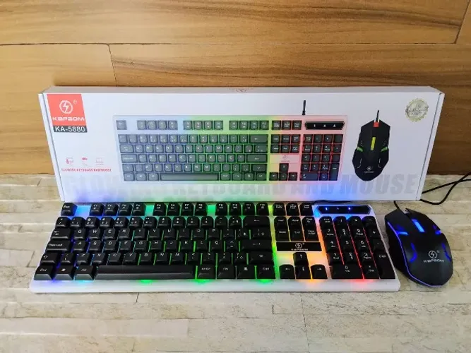 Teclado e Mouse  Gamer Usb Kapbom Led Rgb Semi Mecânico