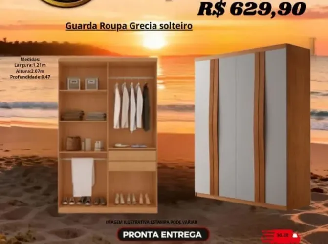 Guarda Roupa Grécia Solteiro