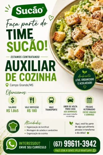VAGA DE EMPREGO AUXILIAR DE COZINHA
