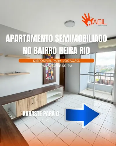 APARTAMENTO SEMIMOBILIADO COM 02 QUARTOS DISPONÍVEL PARA LOCAÇÃO NO BAIRRO BEIRA RIO. (CAS