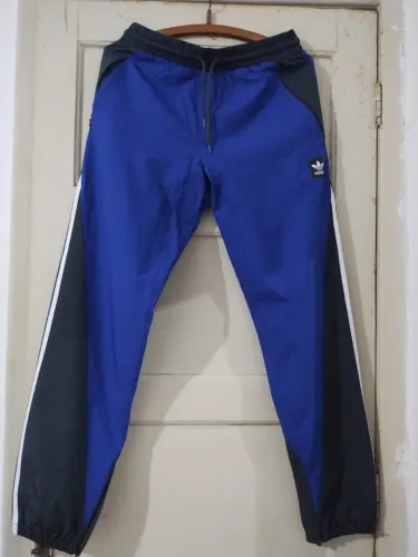 Adidas Originals Vintage Rare Insley Nylon Pants Scally Trackies Blue