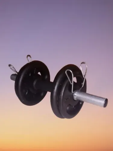 Barra Halter + 2 Anilhas de 2kg + 2 Anilhas de 1kg