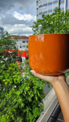Vaso Cachepot Bretagne Cerâmica 19 x 15 cm