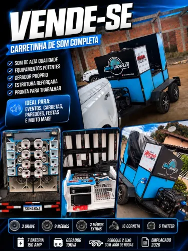 Vende-se Carretinha de Som Completo