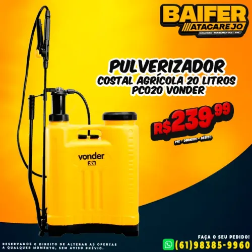 Pulverizador Costal Agrícola 20 Litros PC020 Vonder