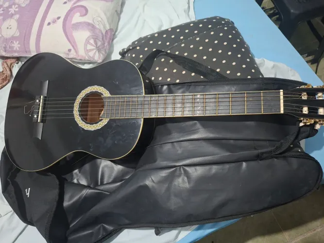 Violão Clássico Acústico Preto (Cordas de Nylon) + Capa / Bag Incluída<br>
