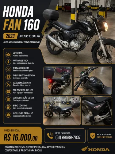 HONDA FAN 160 2023 - APENAS 10.000 KM